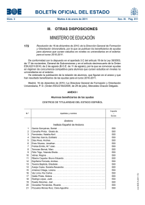 BOLETÍN OFICIAL DEL ESTADO MINISTERIO DE EDUCACIÓN III.  OTRAS DISPOSICIONES 172
