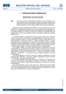 BOLETÍN OFICIAL DEL ESTADO MINISTERIO DE EDUCACIÓN I.  DISPOSICIONES GENERALES 529