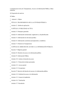 Anteproyecto de ley de Transparencia comparado