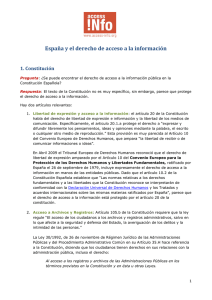 España y el derecho de acceso a la información 1. Constitución