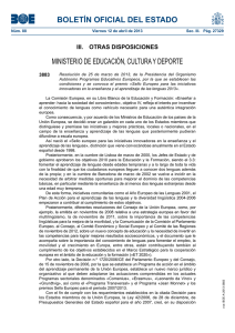 BOLETÍN OFICIAL DEL ESTADO MINISTERIO DE EDUCACIÓN, CULTURA Y DEPORTE 3883