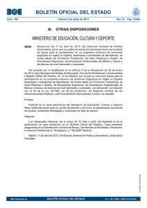 BOLETÍN OFICIAL DEL ESTADO MINISTERIO DE EDUCACIÓN, CULTURA Y DEPORTE 4636