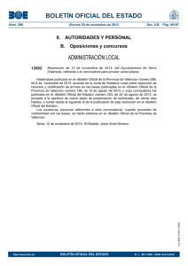 BOLETÍN OFICIAL DEL ESTADO ADMINISTRACIÓN LOCAL II.  AUTORIDADES Y PERSONAL
