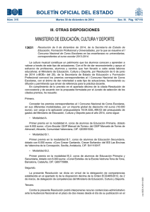 BOLETÍN OFICIAL DEL ESTADO MINISTERIO DE EDUCACIÓN, CULTURA Y DEPORTE 13651