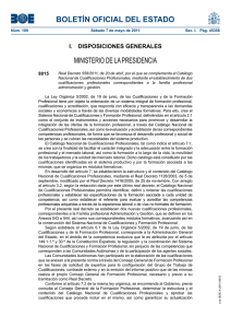 BOLETÍN OFICIAL DEL ESTADO MINISTERIO DE LA PRESIDENCIA I.  DISPOSICIONES GENERALES 8015