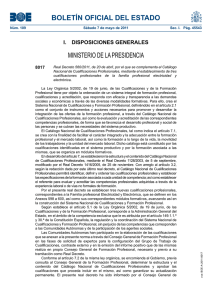 BOLETÍN OFICIAL DEL ESTADO MINISTERIO DE LA PRESIDENCIA I.  DISPOSICIONES GENERALES 8017