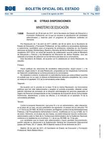 BOLETÍN OFICIAL DEL ESTADO MINISTERIO DE EDUCACIÓN III.  OTRAS DISPOSICIONES 13588
