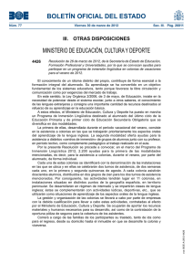 BOLETÍN OFICIAL DEL ESTADO MINISTERIO DE EDUCACIÓN, CULTURA Y DEPORTE 4426