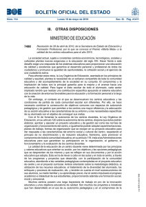 BOLETÍN OFICIAL DEL ESTADO MINISTERIO DE EDUCACIÓN III.  OTRAS DISPOSICIONES 7498