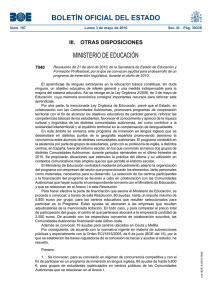 BOLETÍN OFICIAL DEL ESTADO MINISTERIO DE EDUCACIÓN III.  OTRAS DISPOSICIONES 7040