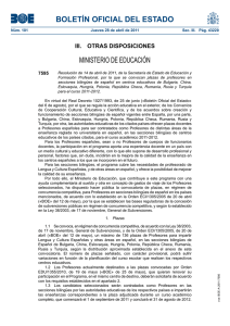BOLETÍN OFICIAL DEL ESTADO MINISTERIO DE EDUCACIÓN III.  OTRAS DISPOSICIONES 7595