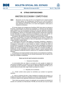 BOLETÍN OFICIAL DEL ESTADO MINISTERIO DE ECONOMÍA Y COMPETITIVIDAD 6806