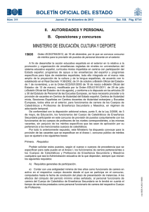 BOLETÍN OFICIAL DEL ESTADO MINISTERIO DE EDUCACIÓN, CULTURA Y DEPORTE