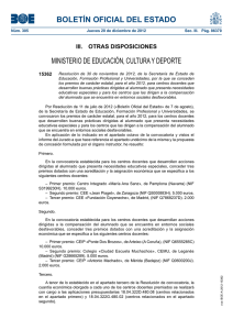 BOLETÍN OFICIAL DEL ESTADO MINISTERIO DE EDUCACIÓN, CULTURA Y DEPORTE 15362