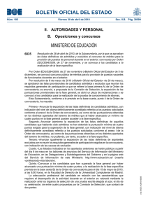 BOLETÍN OFICIAL DEL ESTADO MINISTERIO DE EDUCACIÓN II.  AUTORIDADES Y PERSONAL
