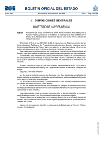 BOLETÍN OFICIAL DEL ESTADO MINISTERIO DE LA PRESIDENCIA I.  DISPOSICIONES GENERALES 19837