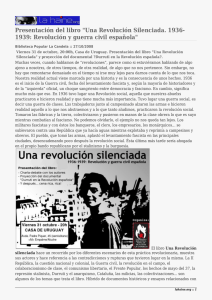 Presentación del libro &#34;Una Revolución Silenciada. 1936-