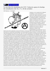 La sección de enseñanza de CNT- Valencia apoya la huelga