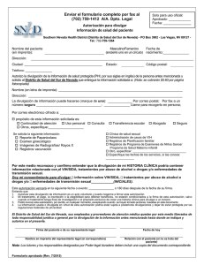 Enviar el formulario completo por fax al (702) 759-1412  A/A.