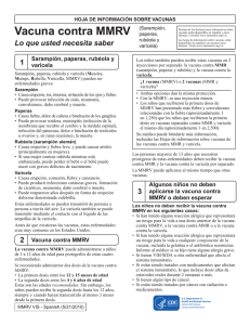 Vacuna contra MMRV HOJA DE INFORMACIÓN SOBRE VACUNAS (Sarampión, paperas,