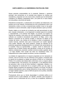 carta abierta a la conferencia del PSOE