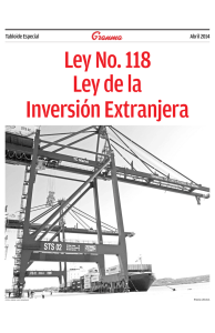 Ley No. 118 Ley de la Inversión Extranjera Tabloide Especial