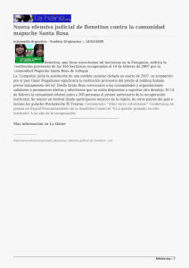 Nueva ofensiva judicial de Benetton contra la comunidad mapuche Santa Rosa