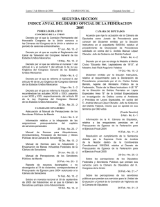 SEGUNDA SECCION INDICE ANUAL DEL DIARIO OFICIAL DE LA FEDERACION 2005