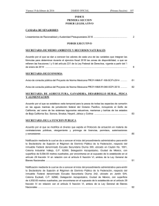 INDICE PRIMERA SECCION PODER LEGISLATIVO CAMARA DE SENADORES