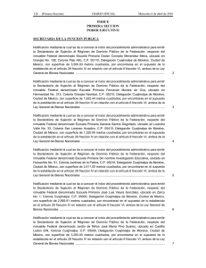 INDICE PRIMERA SECCION PODER EJECUTIVO SECRETARIA DE LA FUNCION PUBLICA