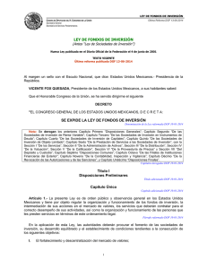 LEY DE FONDOS DE INVERSIÓN (Antes “Ley de Sociedades de Inversión”)