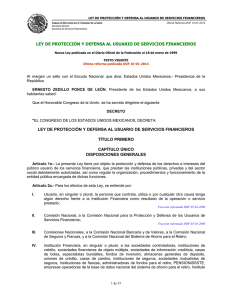 LEY DE PROTECCIÓN Y DEFENSA AL USUARIO DE SERVICIOS FINANCIEROS