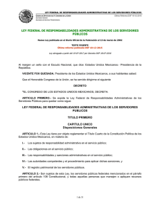 LEY FEDERAL DE RESPONSABILIDADES ADMINISTRATIVAS DE LOS SERVIDORES PÚBLICOS