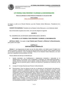 LEY FEDERAL PARA PREVENIR Y ELIMINAR LA DISCRIMINACIÓN
