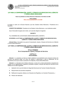 LEY PARA LA COMPROBACIÓN, AJUSTE Y CÓMPUTO DE SERVICIOS EN... Y FUERZA AÉREA MEXICANOS