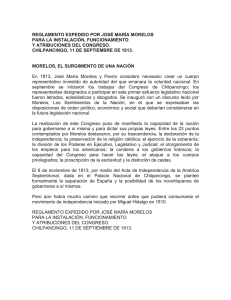 Reglamento expedido por José María Morelos para la Instalación, Funcionamiento y Atribuciones del Congreso.