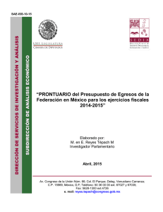 PRONTUARIO del Presupuesto de Egresos de la Federación en México para los ejercicios fiscales 2014-2015