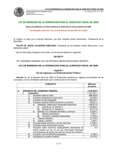 LEY DE INGRESOS DE LA FEDERACIÓN PARA EL EJERCICIO FISCAL...