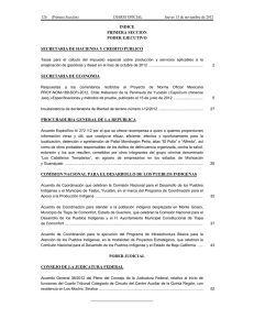 INDICE PRIMERA SECCION PODER EJECUTIVO SECRETARIA DE HACIENDA Y CREDITO PUBLICO
