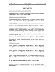 INDICE PRIMERA SECCION PODER EJECUTIVO SECRETARIA DE HACIENDA Y CREDITO PUBLICO