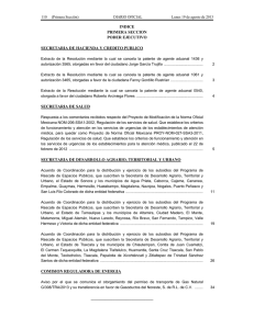 INDICE PRIMERA SECCION PODER EJECUTIVO SECRETARIA DE HACIENDA Y CREDITO PUBLICO