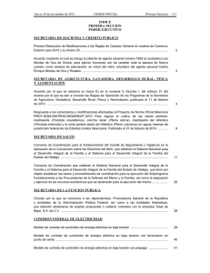 INDICE PRIMERA SECCION PODER EJECUTIVO SECRETARIA DE HACIENDA Y CREDITO PUBLICO