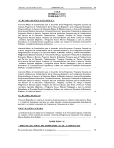 INDICE PRIMERA SECCION PODER EJECUTIVO SECRETARIA DE EDUCACION PUBLICA
