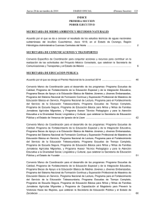 INDICE PRIMERA SECCION PODER EJECUTIVO SECRETARIA DE MEDIO AMBIENTE Y RECURSOS NATURALES