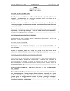 INDICE PRIMERA SECCION PODER EJECUTIVO SECRETARIA DE GOBERNACION