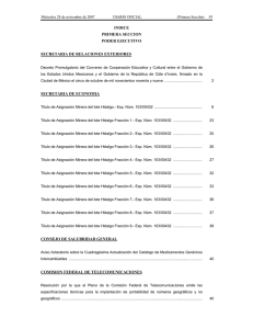 INDICE PRIMERA SECCION PODER EJECUTIVO SECRETARIA DE RELACIONES EXTERIORES