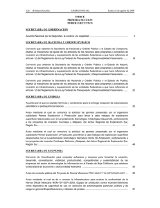 INDICE PRIMERA SECCION PODER EJECUTIVO SECRETARIA DE GOBERNACION