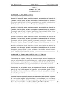 INDICE PRIMERA SECCION PODER EJECUTIVO SECRETARIA DE DESARROLLO SOCIAL