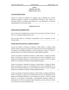 INDICE PRIMERA SECCION PODER LEGISLATIVO CAMARA DE DIPUTADOS