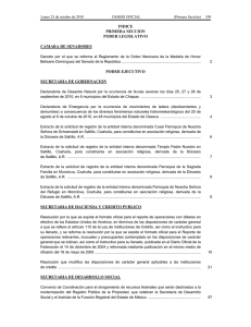 INDICE PRIMERA SECCION PODER LEGISLATIVO CAMARA DE SENADORES